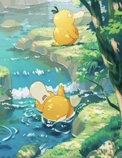 Psyduck river scene — right panel